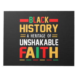 Die schwarze Geschichte ist ein Erbe des unerschü Notizblock