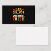 Die schwarze Geschichte ist ein Erbe des unerschüt Visitenkarte (Vorne/Hinten)