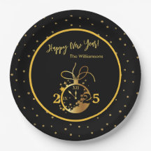 Die Schwarze goldene Uhr jedes Jahres ist glücklic