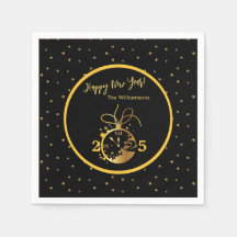 Die Schwarze goldene Uhr jedes Jahres ist glücklic