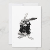 Die schwarze Kaninchenuhr Feiertagskarte (Vorderseite)