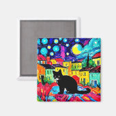 Die schwarze Katze 3 Magnet (Vorderseite/Rückseite)
