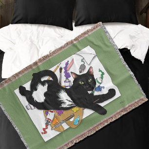 Die schwarze Katze des Künstlers Decke