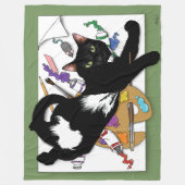 Die schwarze Katze des Künstlers Fleecedecke (Vorderseite)