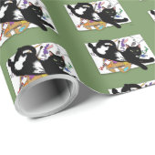 Die schwarze Katze des Künstlers Geschenkpapier (Rolleneckpunkt)