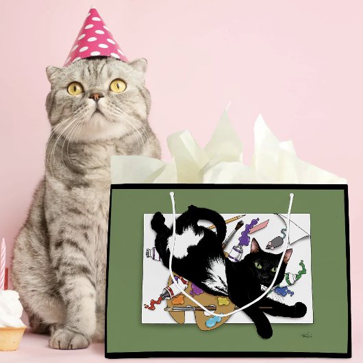 Die schwarze Katze des Künstlers Große Geschenktüte