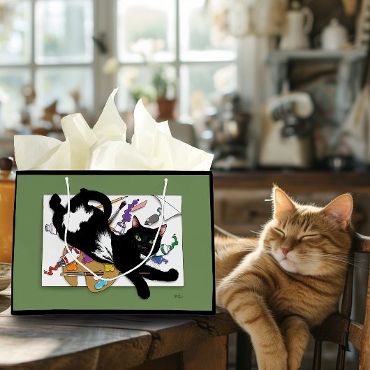 Die schwarze Katze des Künstlers Große Geschenktüte