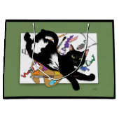 Die schwarze Katze des Künstlers Große Geschenktüte (Vorderseite)