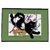 Die schwarze Katze des Künstlers Große Geschenktüte (Rückseite)