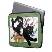Die schwarze Katze des Künstlers Laptopschutzhülle (Vorderseite Links)