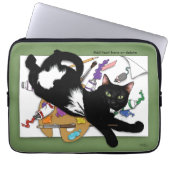 Die schwarze Katze des Künstlers Laptopschutzhülle (Vorderseite)