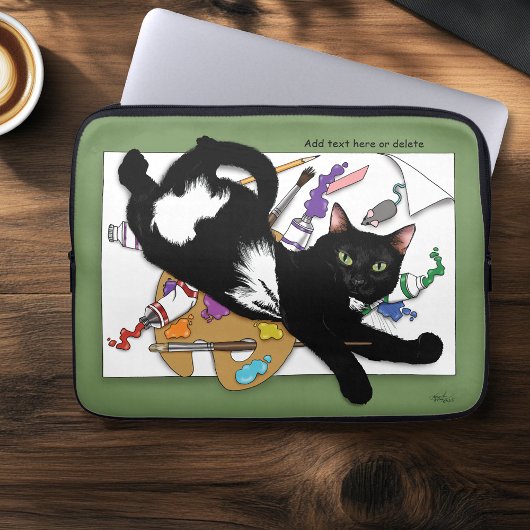 Die schwarze Katze des Künstlers Laptopschutzhülle
