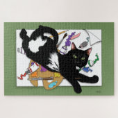 Die schwarze Katze des Künstlers Puzzle (Horizontal)