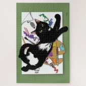 Die schwarze Katze des Künstlers Puzzle (Vertikal)