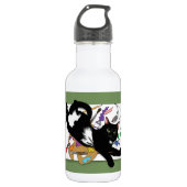Die schwarze Katze des Künstlers Trinkflasche (Vorderseite)