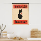 Die schwarze Katze im Dezember 1890er Poster (Küche)