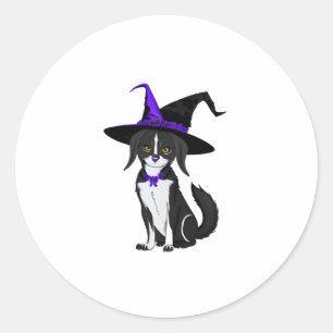 Die schwarze Katze im Halloween-Party. Aufkleber