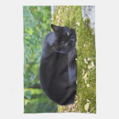 Die schwarze Katze ist schmutzig Geschirrtuch (Vertikal)