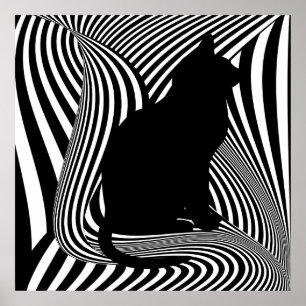 Die schwarze Katze - Kunststudio Poster