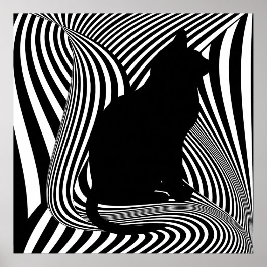 Die schwarze Katze - Kunststudio Poster (Vorne)