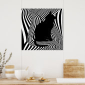 Die schwarze Katze - Kunststudio Poster (Küche)