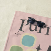 Die schwarze Katze Mitte des Jahrhunderts ist perf Strandtuch (Beispiel)