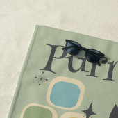 Die schwarze Katze Mitte des Jahrhunderts ist perf Strandtuch (Beispiel)