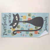 Die schwarze Katze Mitte des Jahrhunderts ist perf Strandtuch (Vorderseite)