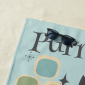 Die schwarze Katze Mitte des Jahrhunderts ist perf Strandtuch (Beispiel)