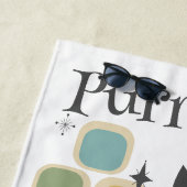 Die schwarze Katze Mitte des Jahrhunderts ist perf Strandtuch (Beispiel)