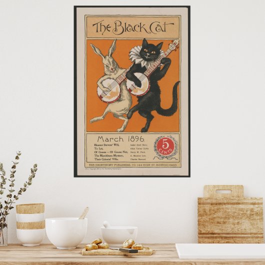 Die schwarze Katze Poster (Küche)