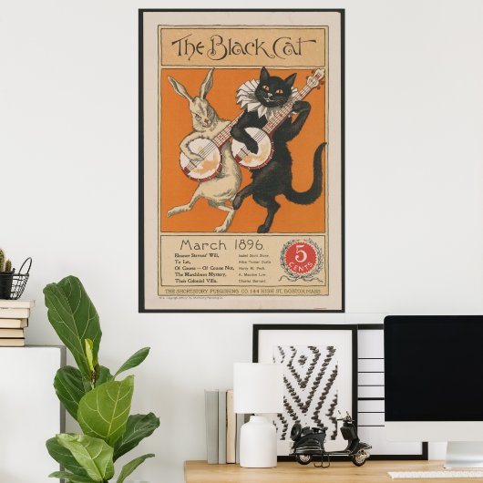 Die schwarze Katze Poster (Heimbüro)