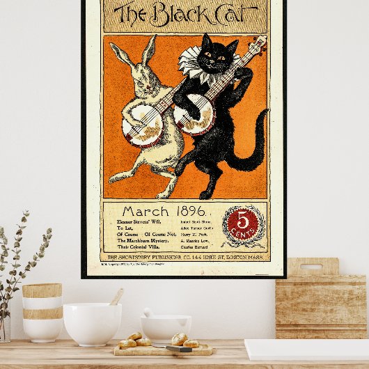 Die schwarze Katze Poster (Küche)