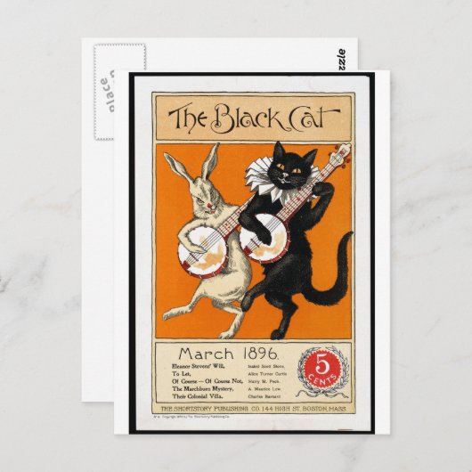 Die schwarze Katze Postkarte (Vorne/Hinten)