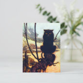 Die schwarze Katze Postkarte (Stehend Vorderseite)