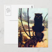 Die schwarze Katze Postkarte (Vorne/Hinten)