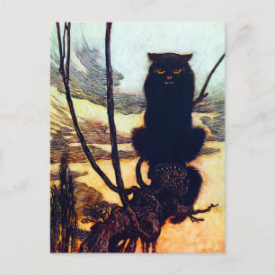 Die schwarze Katze Postkarte