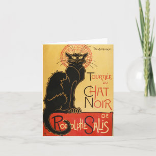 Die schwarze Katze schreibt Card Karte