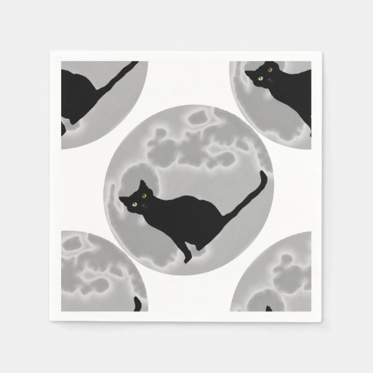 Die schwarze Katze Serviette (Vorderseite)