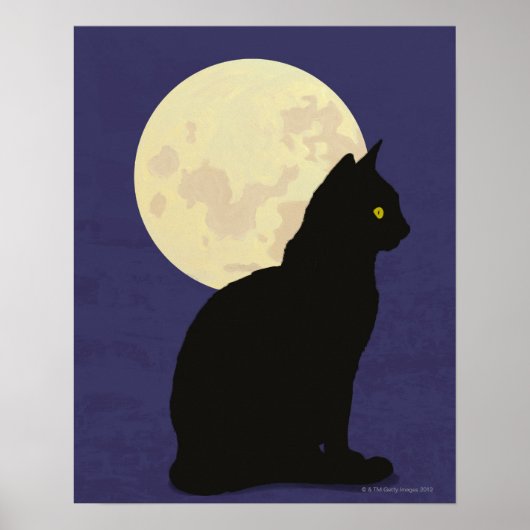Die schwarze Katze und der Mond Poster (Vorne)