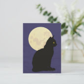 Die schwarze Katze und der Mond Postkarte (Stehend Vorderseite)