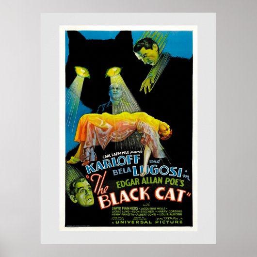 Die Schwarze Katze (Vintages Filmplakat) Poster (Vorne)