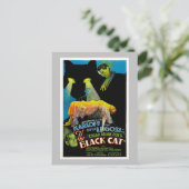 Die Schwarze Katze (Vintages Filmplakat) Postkarte (Stehend Vorderseite)