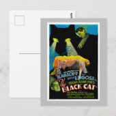 Die Schwarze Katze (Vintages Filmplakat) Postkarte (Vorne/Hinten)