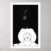 Die schwarze Katze von Aubrey Beardsley Poster Pri (Vorne)