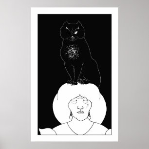Die schwarze Katze von Aubrey Beardsley Poster Pri