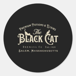 Die schwarze Katze Witchy Salem Est 1626 Halloween Runder Aufkleber