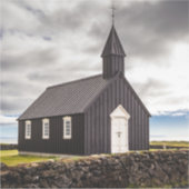 Die Schwarze Kirche Budir, Island Aufkleber (Vorderseite)