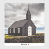 Die Schwarze Kirche Budir, Island Aufkleber (Blatt)