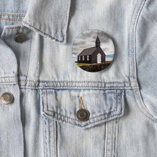 Die Schwarze Kirche Budir, Island Button (Beispiel)
